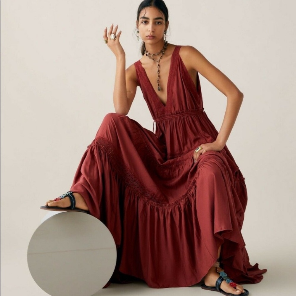 ZARA Limited Edition Boho Full Maxi Dress SMALL